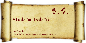 Vidám Iván névjegykártya