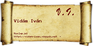 Vidám Iván névjegykártya