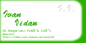 ivan vidam business card